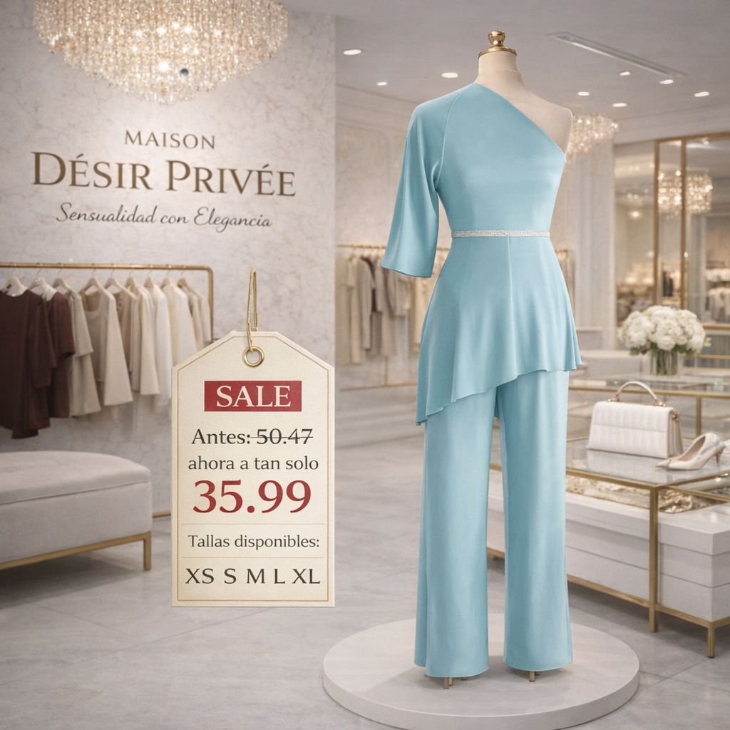 Conjunto Chiffon Bleu Élégance