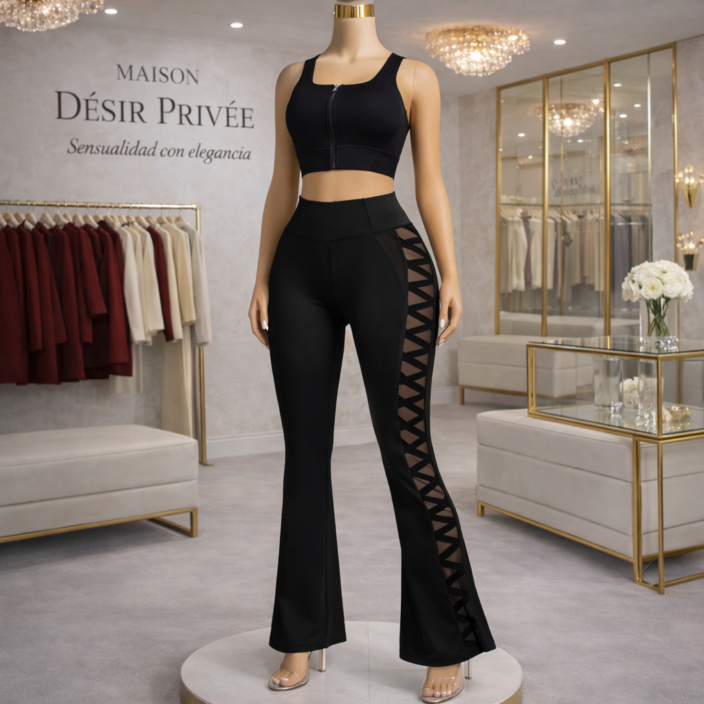 Pantalón Negro Cintura Alta Sculpt