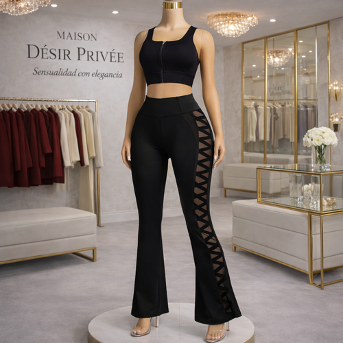 Pantalón Negro Cintura Alta Sculpt